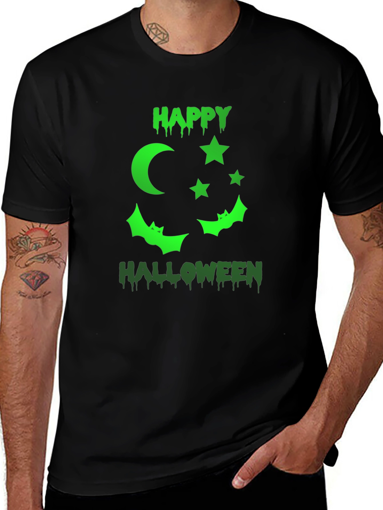 Happy Halloween Graphic T-Shirt - Black