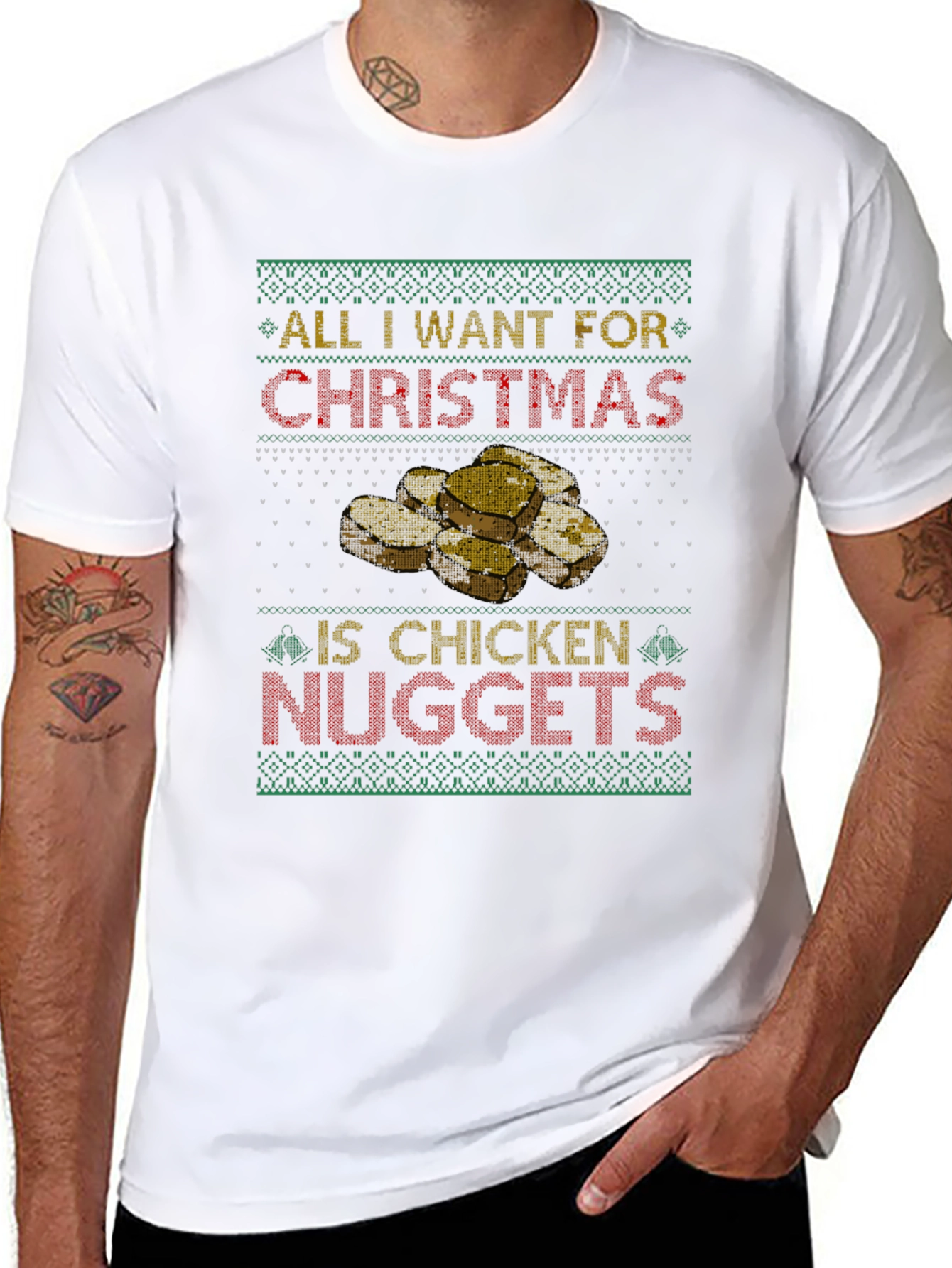 Chicken Nugget Christmas Sweater T-Shirt