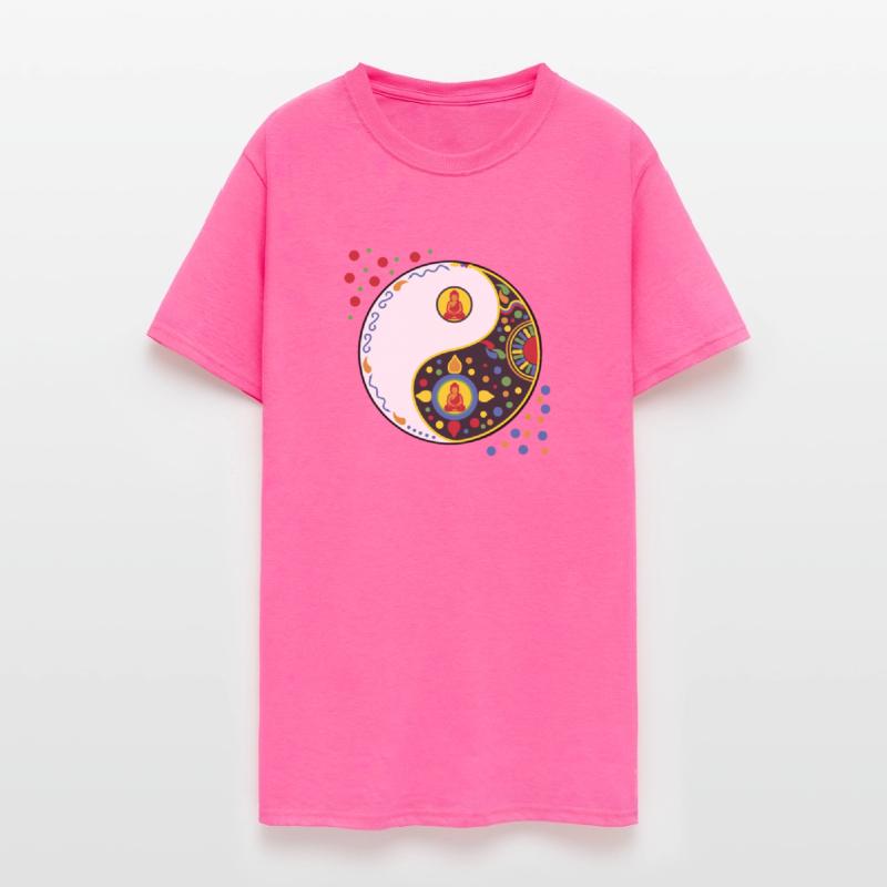 Yin-Yang Tao with Meditative Symbols and Buddha