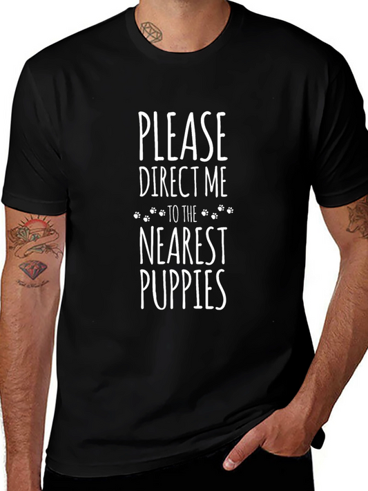 Puppies Please Black T-Shirt