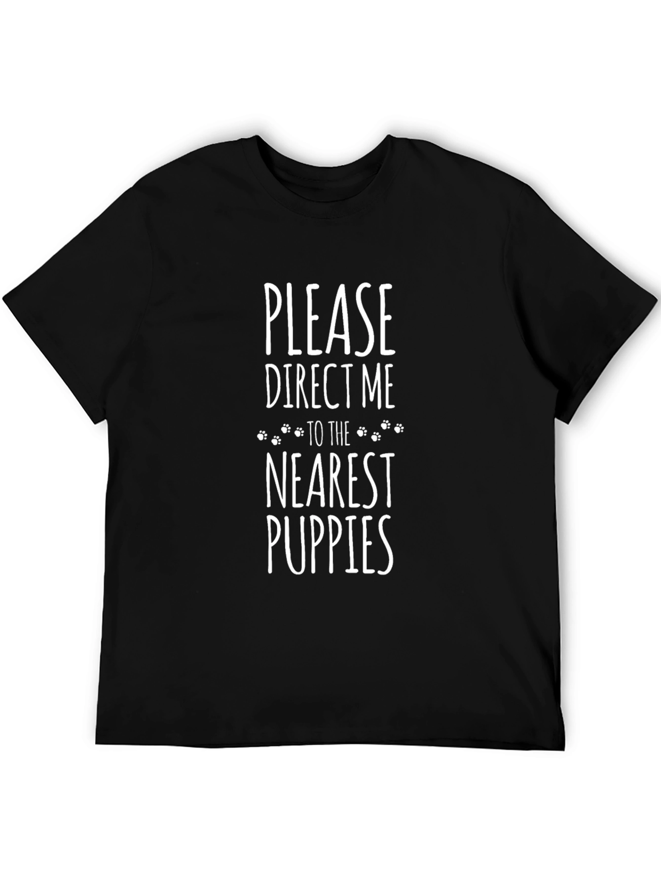 Puppies Please Black T-Shirt