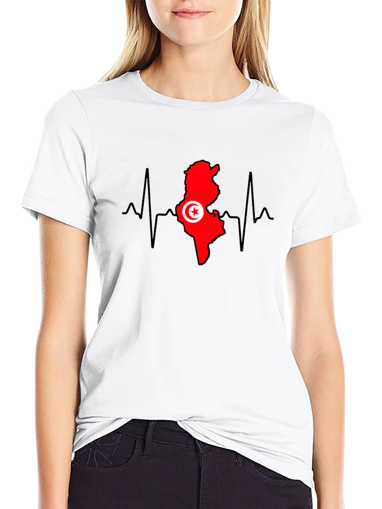 Tunisia Heartbeat T-Shirt - Tunisian Pride Tee