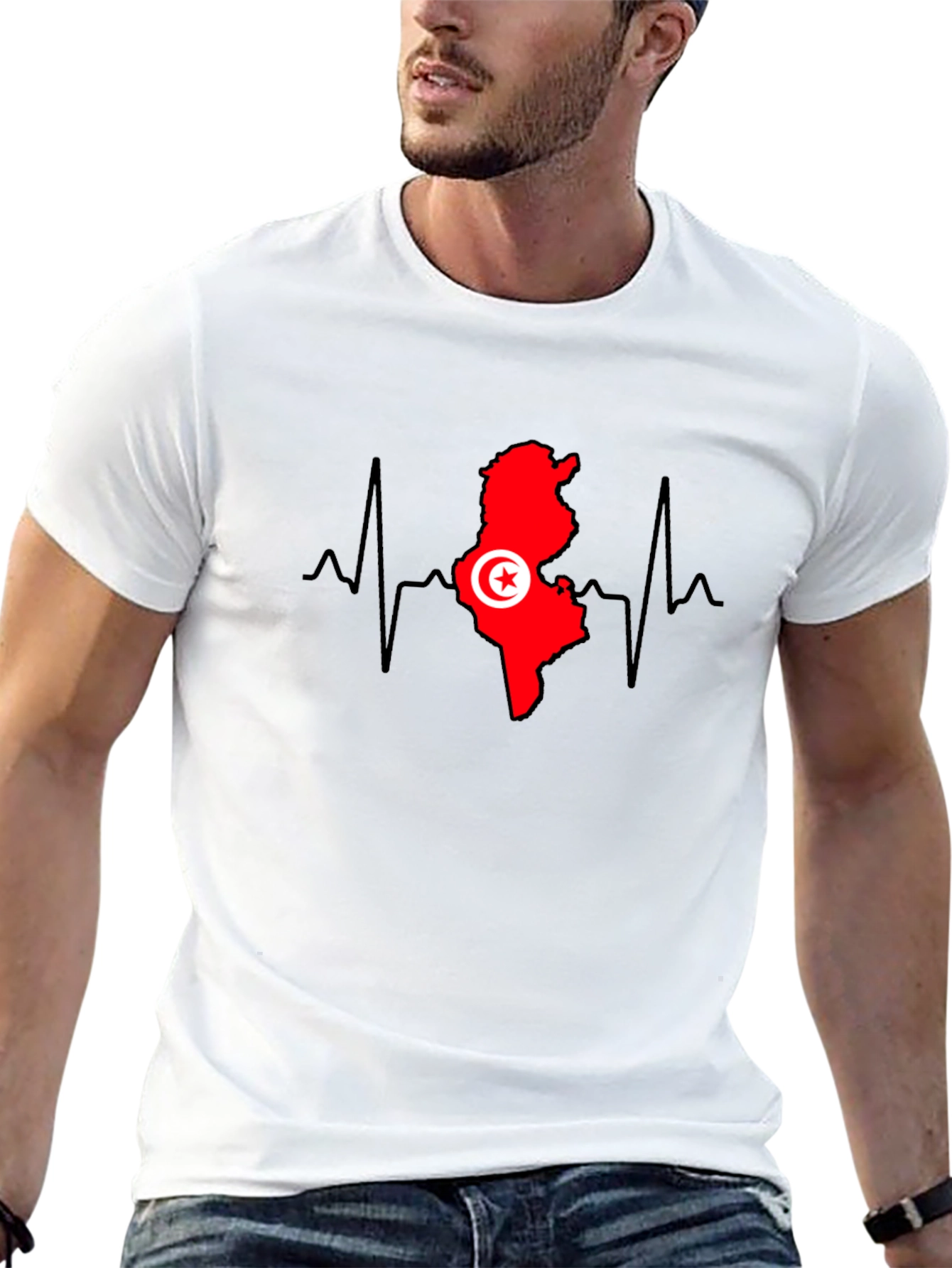 Tunisia Heartbeat T-Shirt - Tunisian Pride Tee