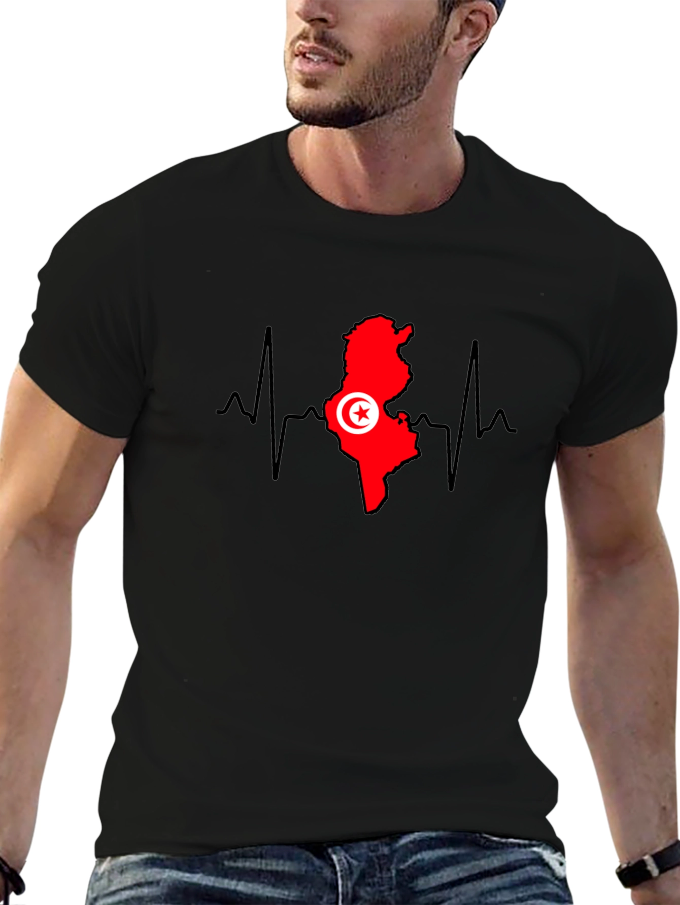 Tunisia Heartbeat T-Shirt - Tunisian Pride Tee
