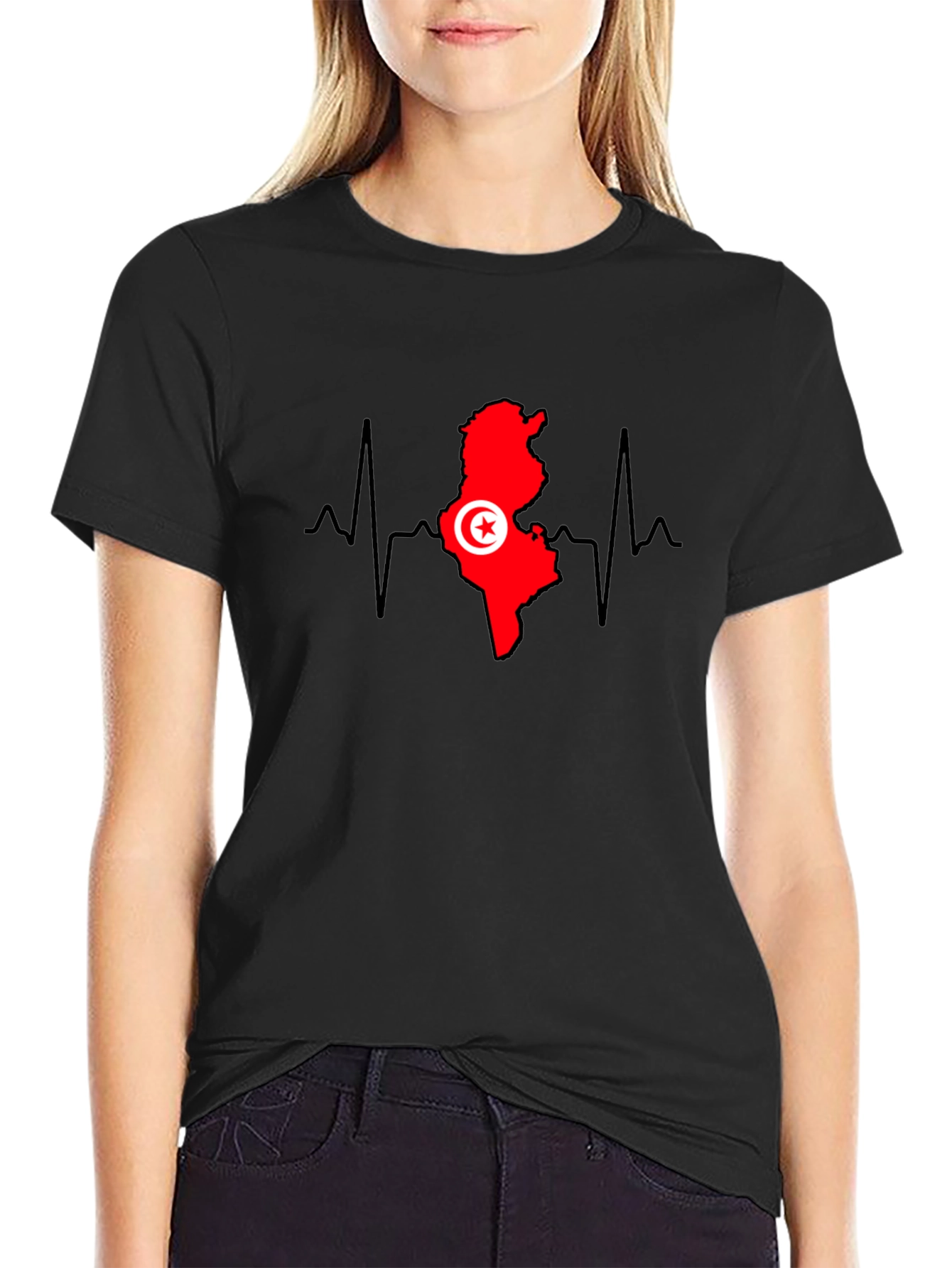 Tunisia Heartbeat T-Shirt - Tunisian Pride Tee