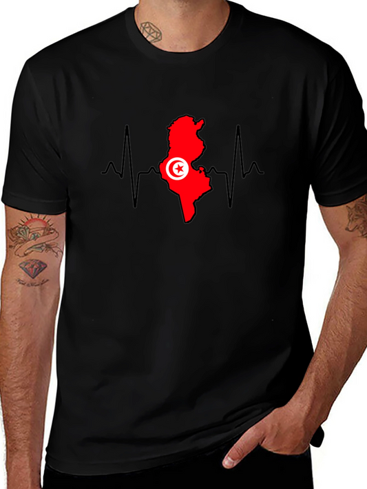 Tunisia Heartbeat T-Shirt - Tunisian Pride Tee