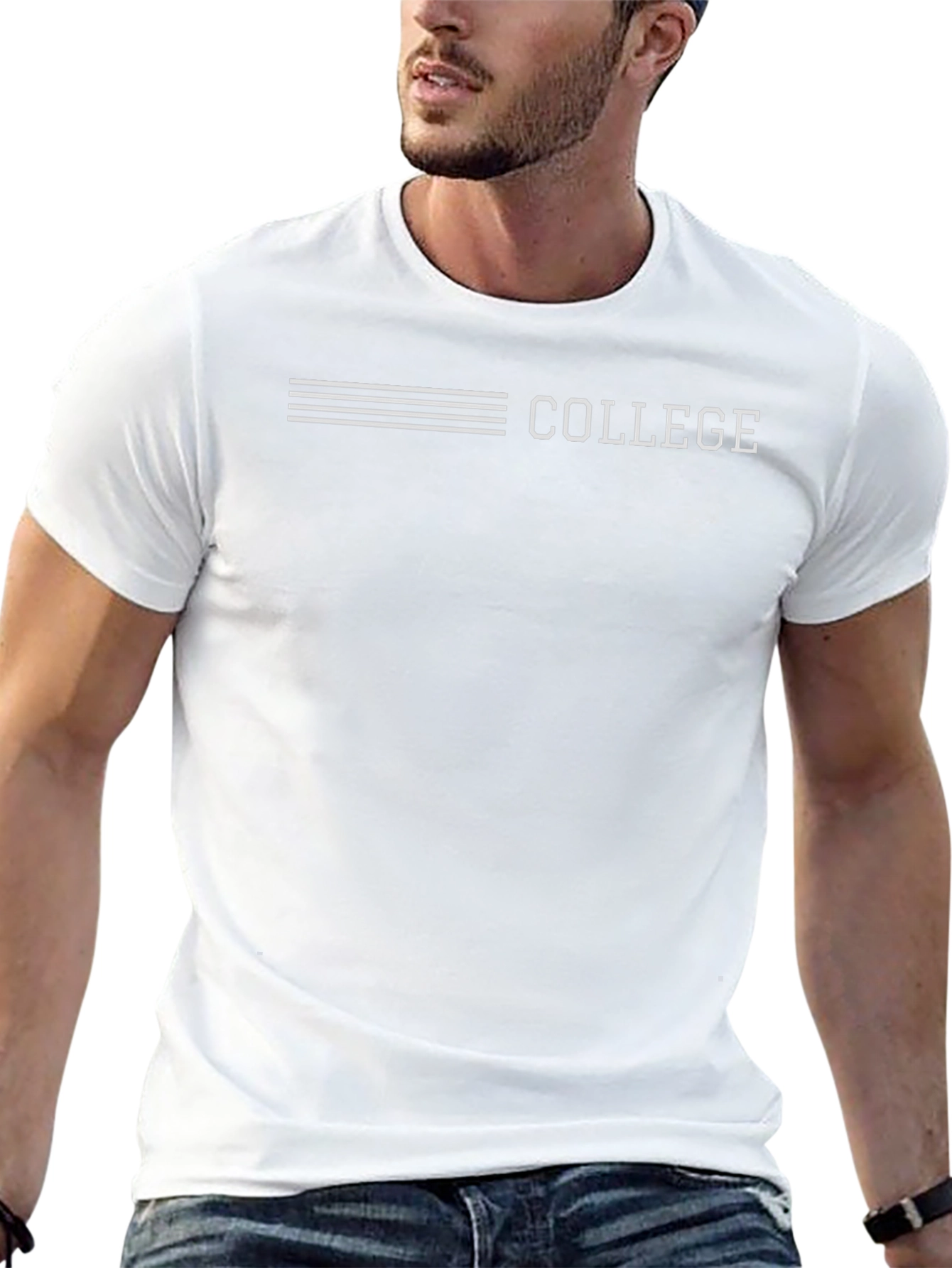 College Graphic Black T-Shirt