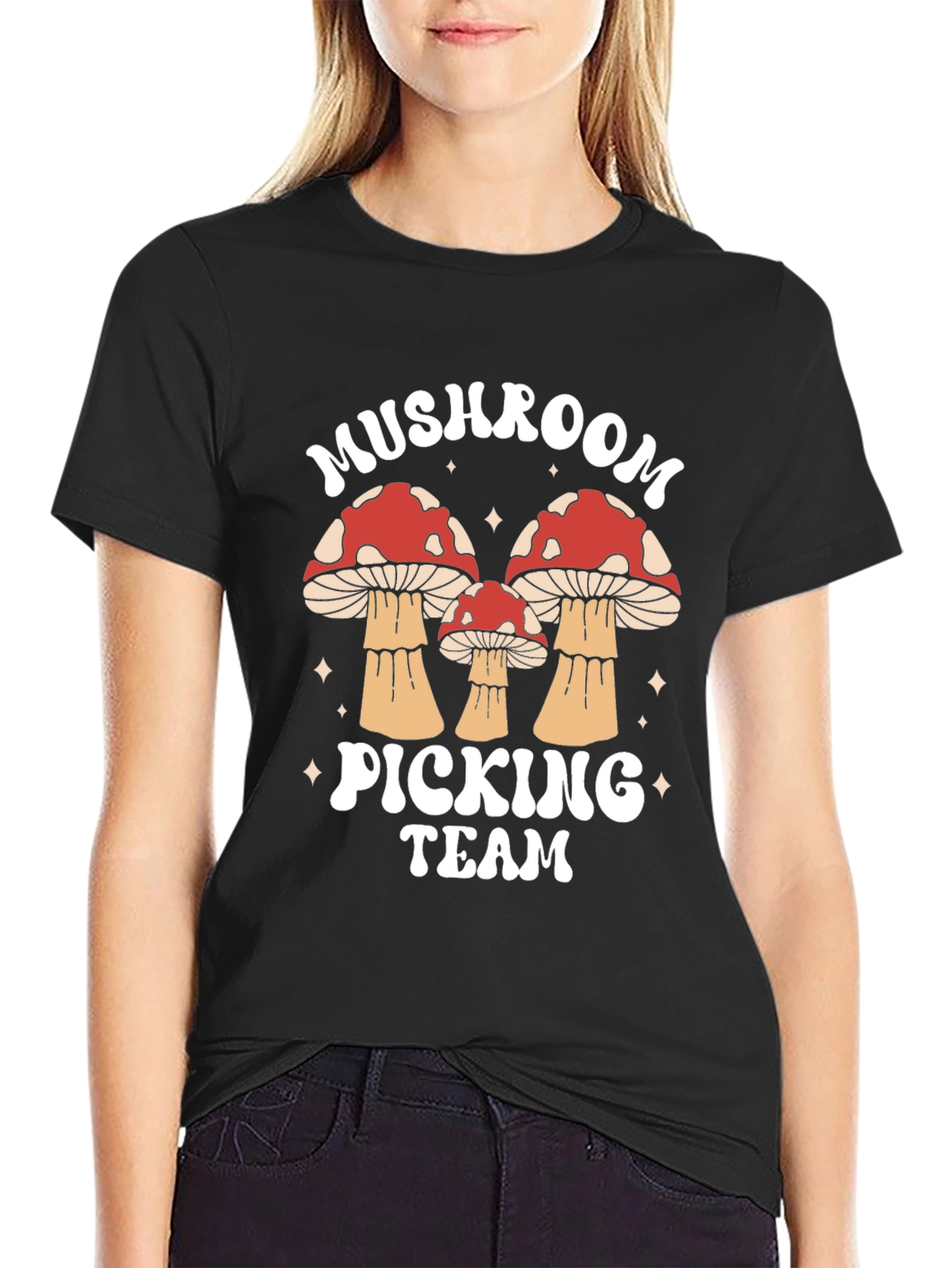 Mushroom Picking Team Graphic T-Shirt