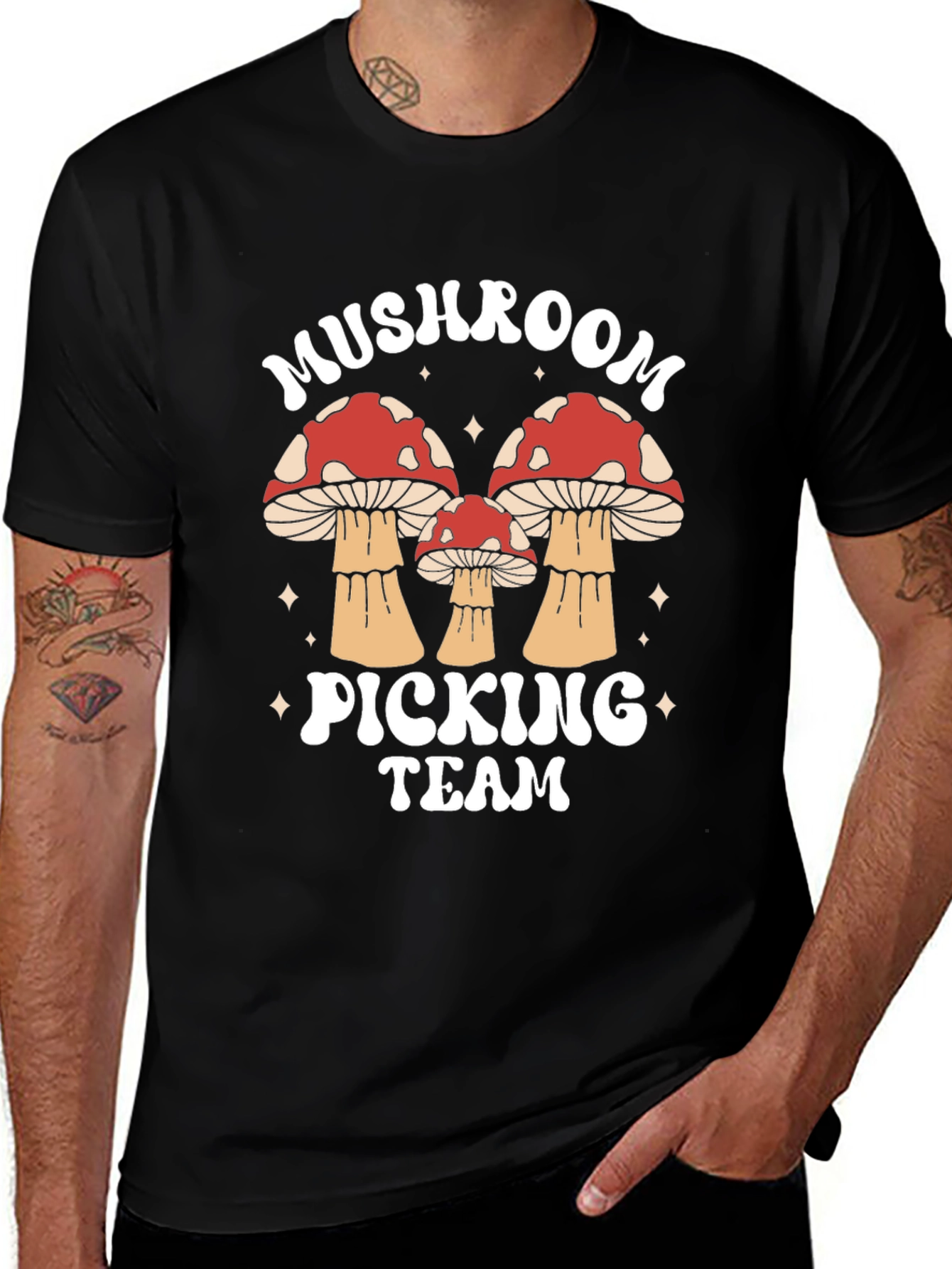 Mushroom Picking Team Graphic T-Shirt
