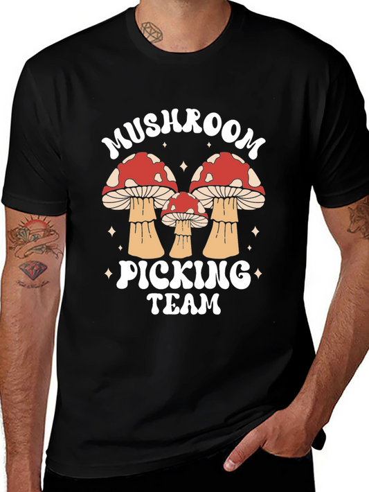 Mushroom Picking Team Graphic T-Shirt