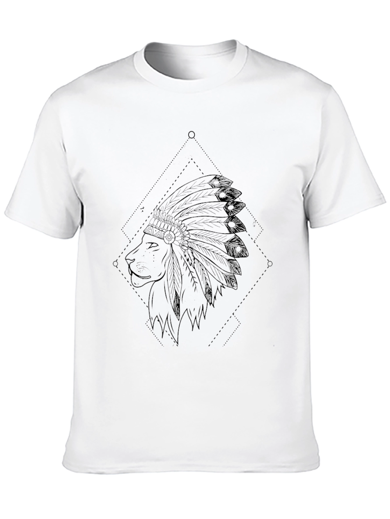 Lion Headdress Graphic Black T-Shirt