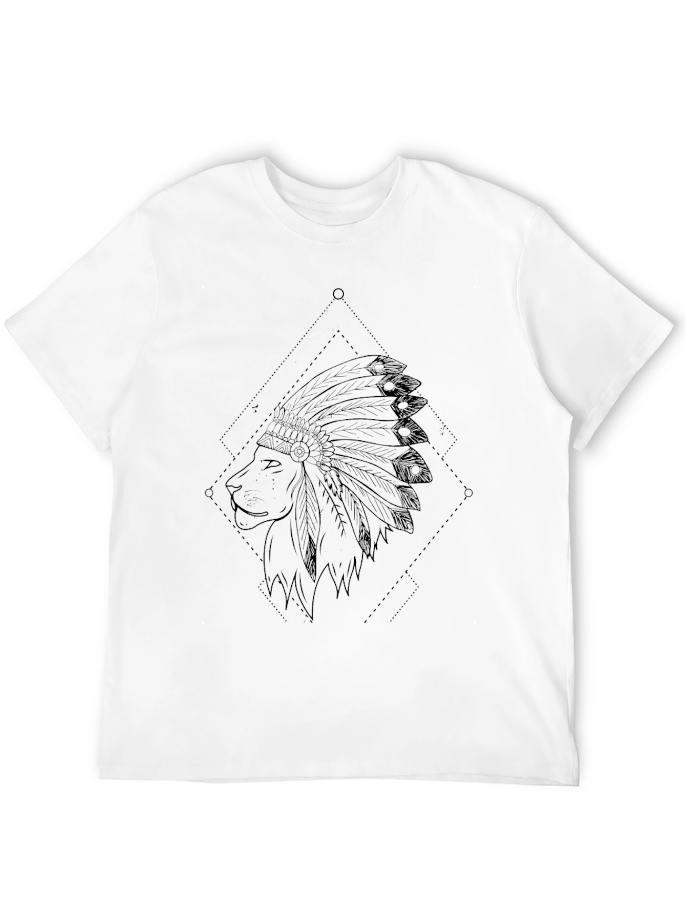 Lion Headdress Graphic Black T-Shirt