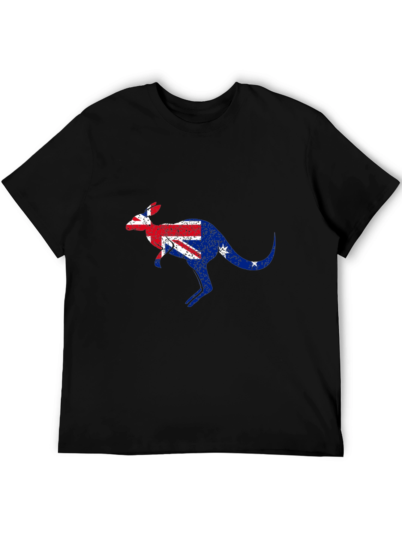 Australian Flag Kangaroo Black T-Shirt