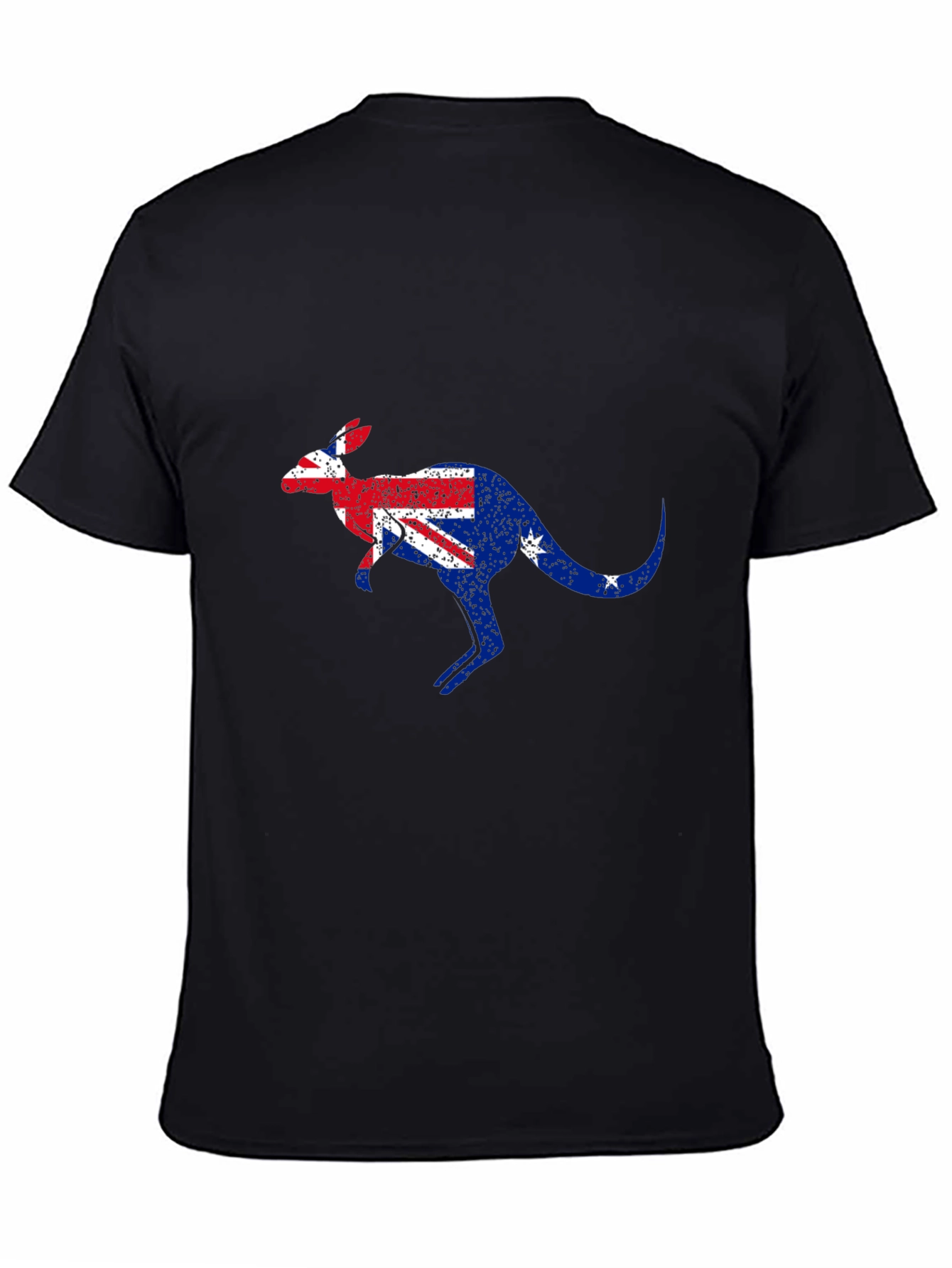 Australian Flag Kangaroo Black T-Shirt