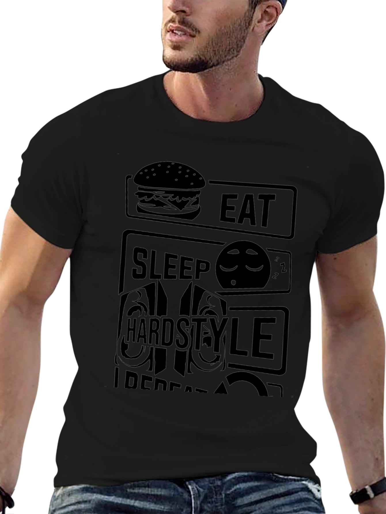 Eat Sleep Hardstyle Repeat Black T-Shirt