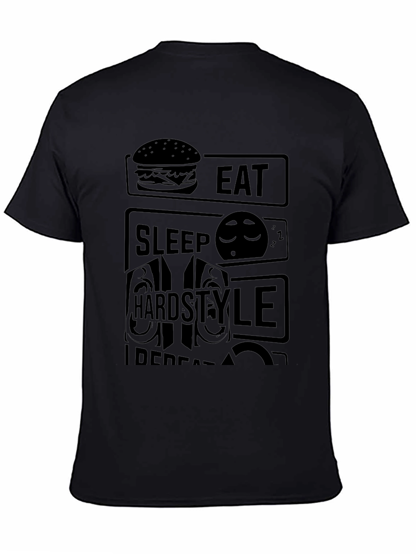 Eat Sleep Hardstyle Repeat Black T-Shirt