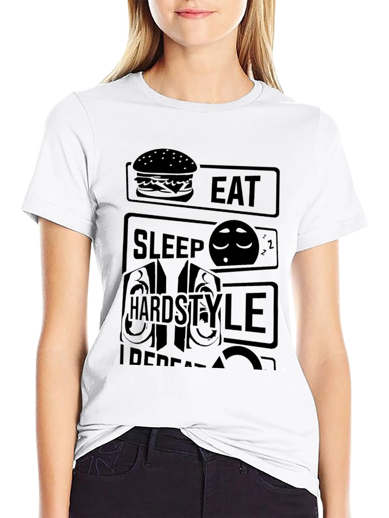 Eat Sleep Hardstyle Repeat Black T-Shirt