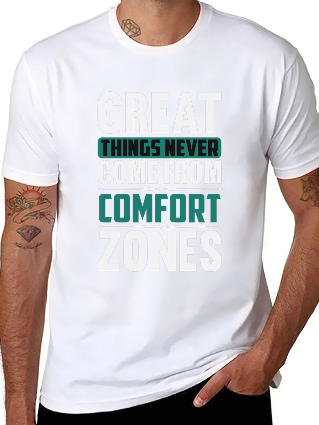 Great Things Never Come Comfort Zones Black T-Shirt