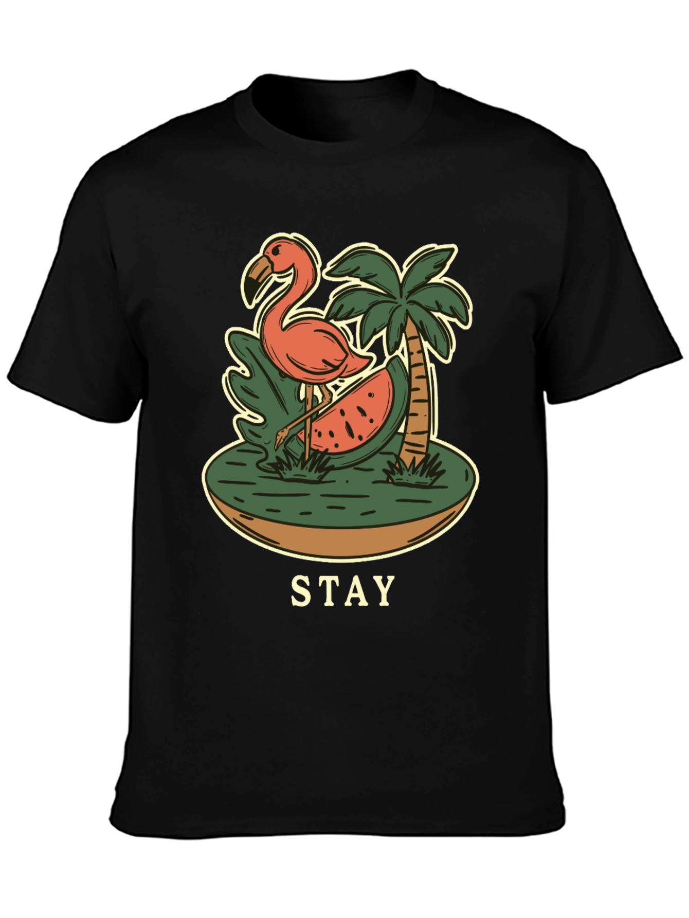 Stay Tropical Graphic Tee - Flamingo Summer T-Shirt