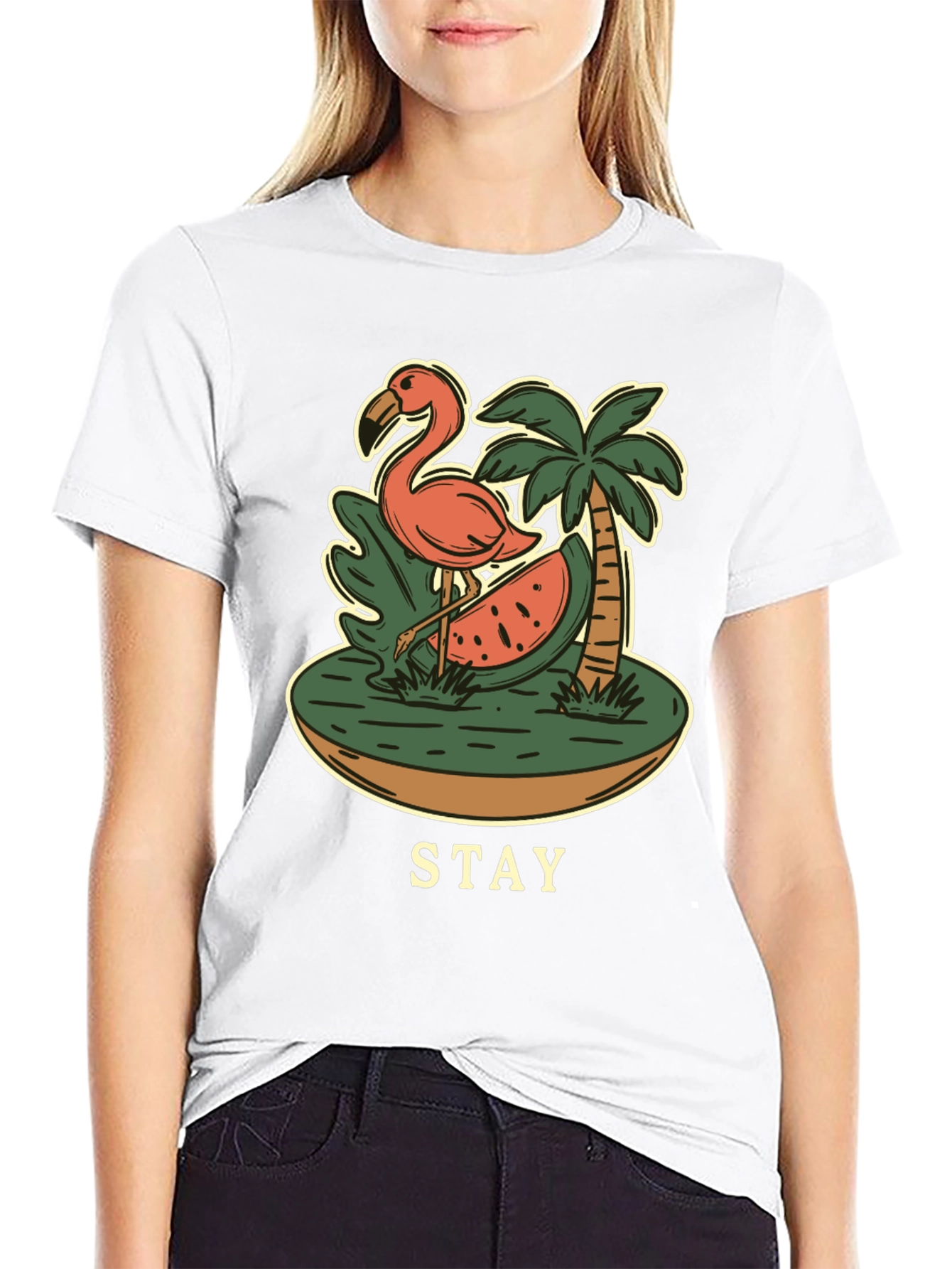Stay Tropical Graphic Tee - Flamingo Summer T-Shirt