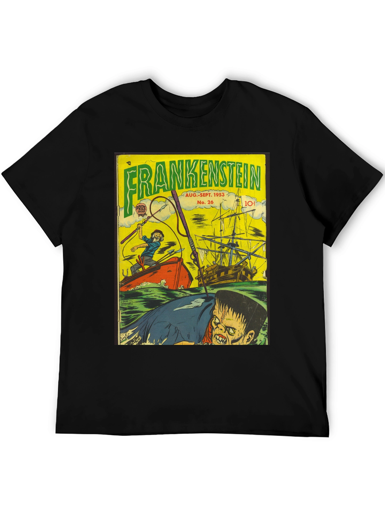Frankenstein Comic Book Cover Graphic T-Shirt