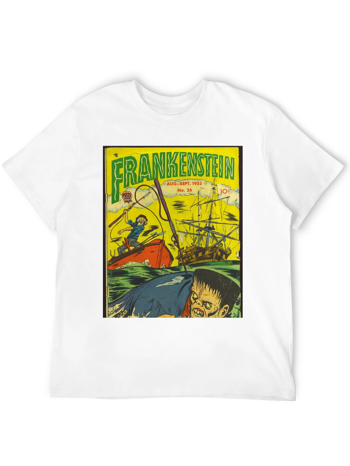 Frankenstein Comic Book Cover Graphic T-Shirt