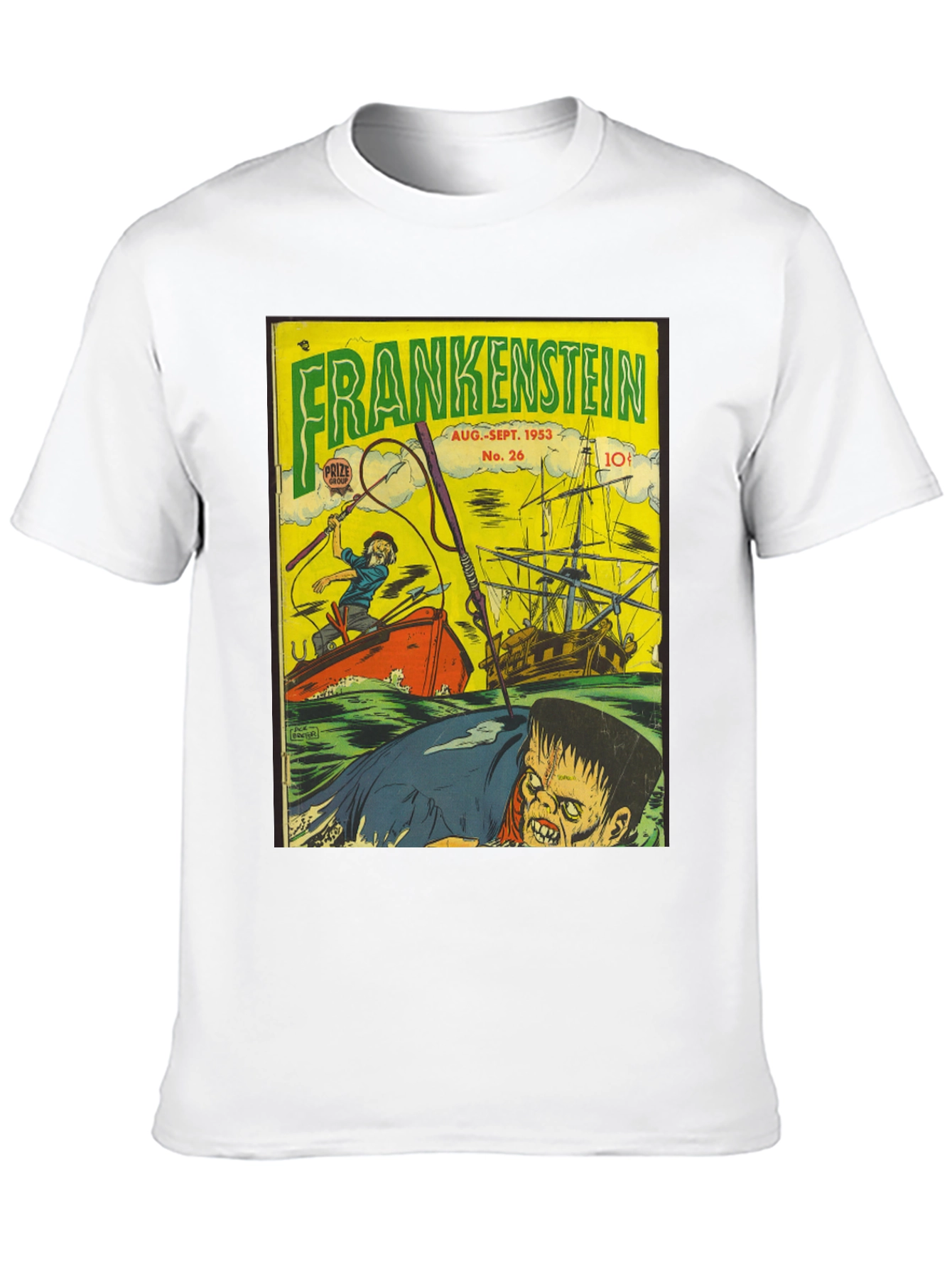 Frankenstein Comic Book Cover Graphic T-Shirt