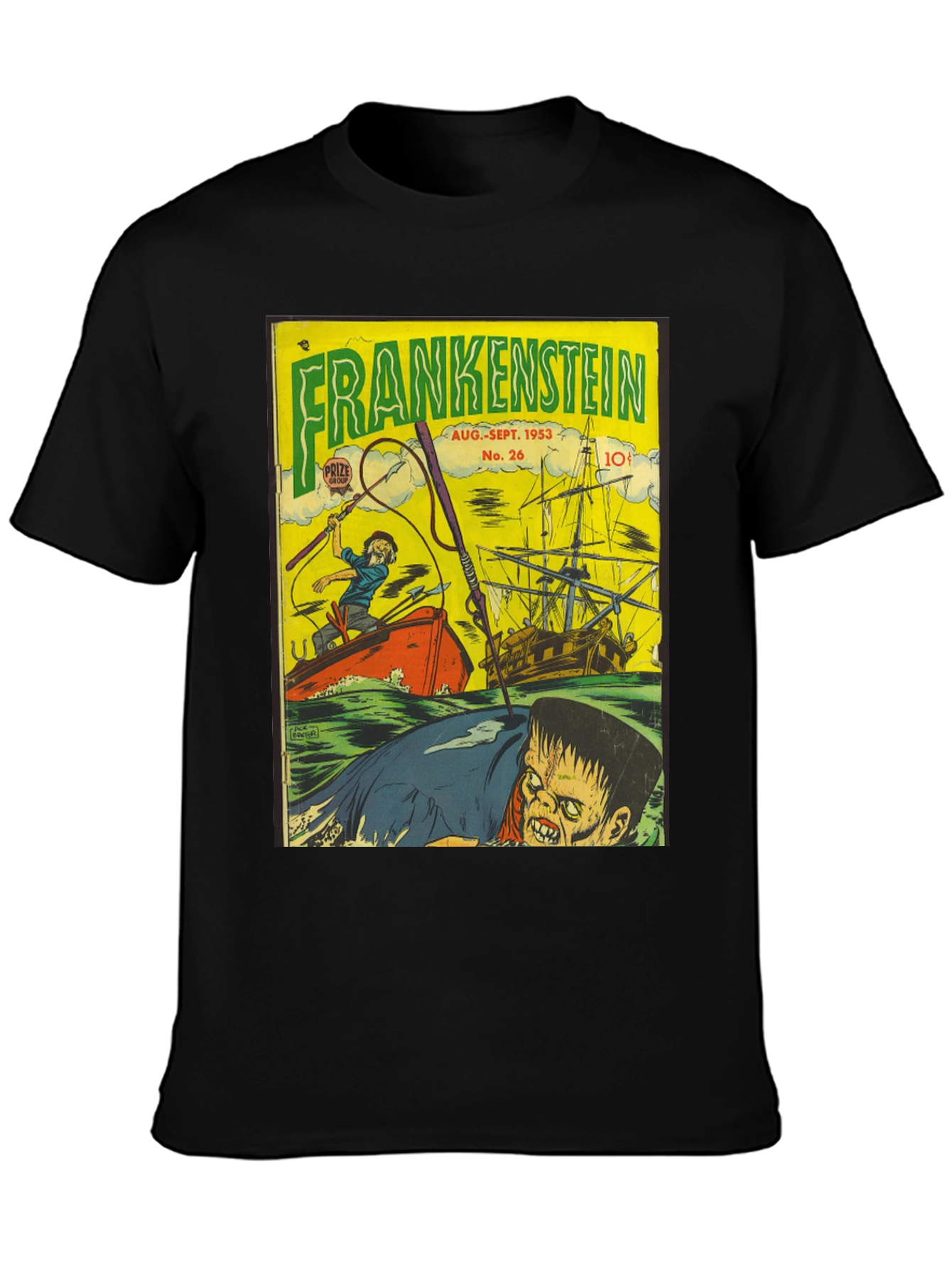 Frankenstein Comic Book Cover Graphic T-Shirt