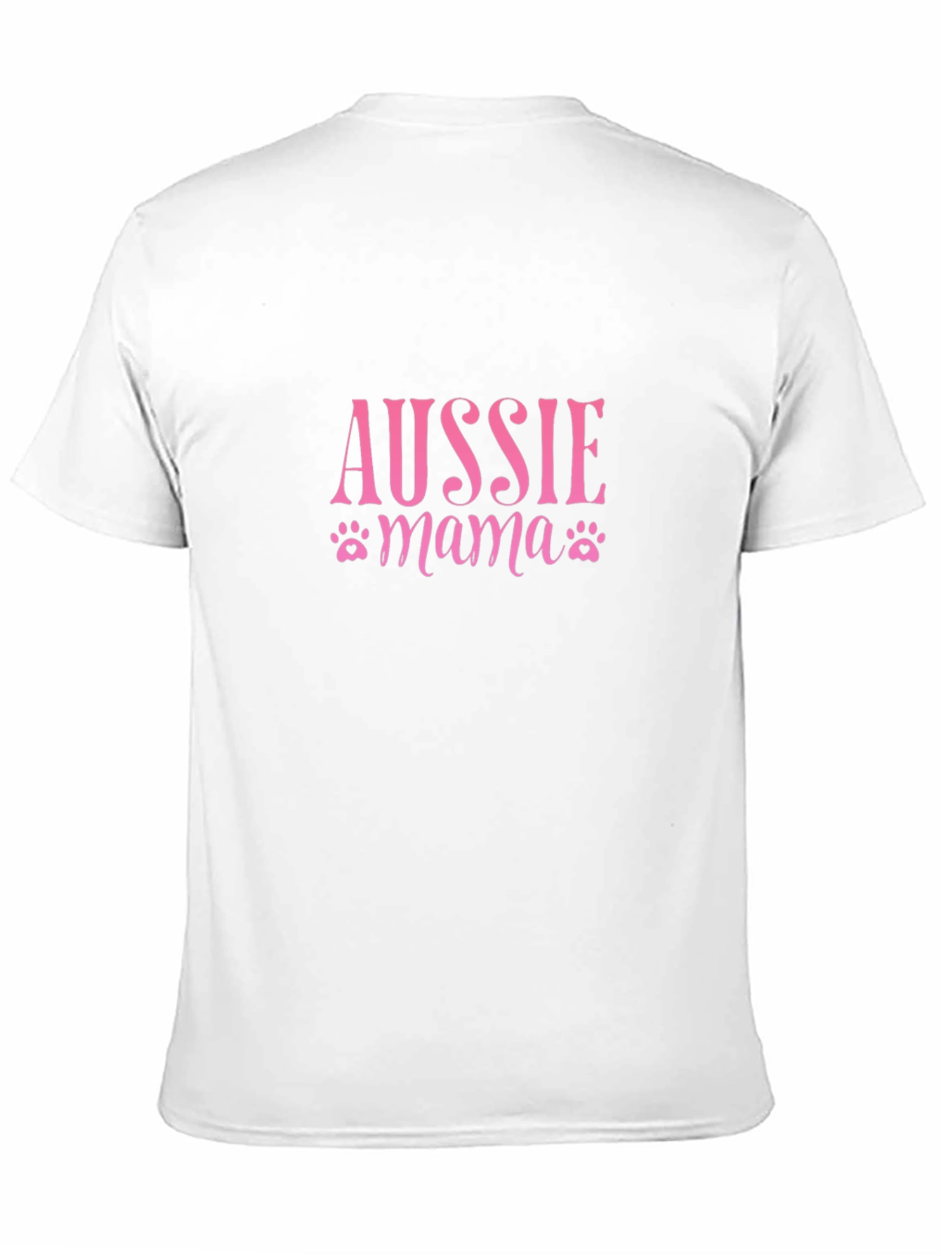 Aussie Mama Pink Paw Print Black T-Shirt