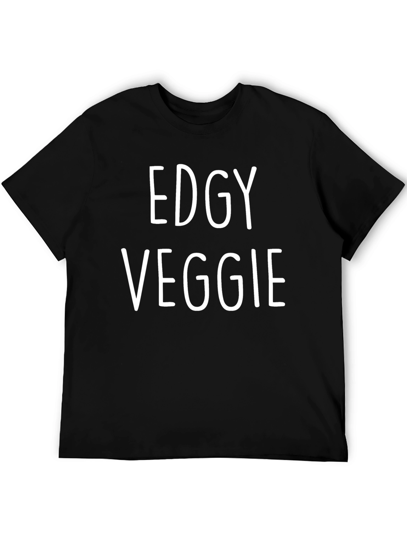 Edgy Veggie Graphic Tee - Black Cotton Blend