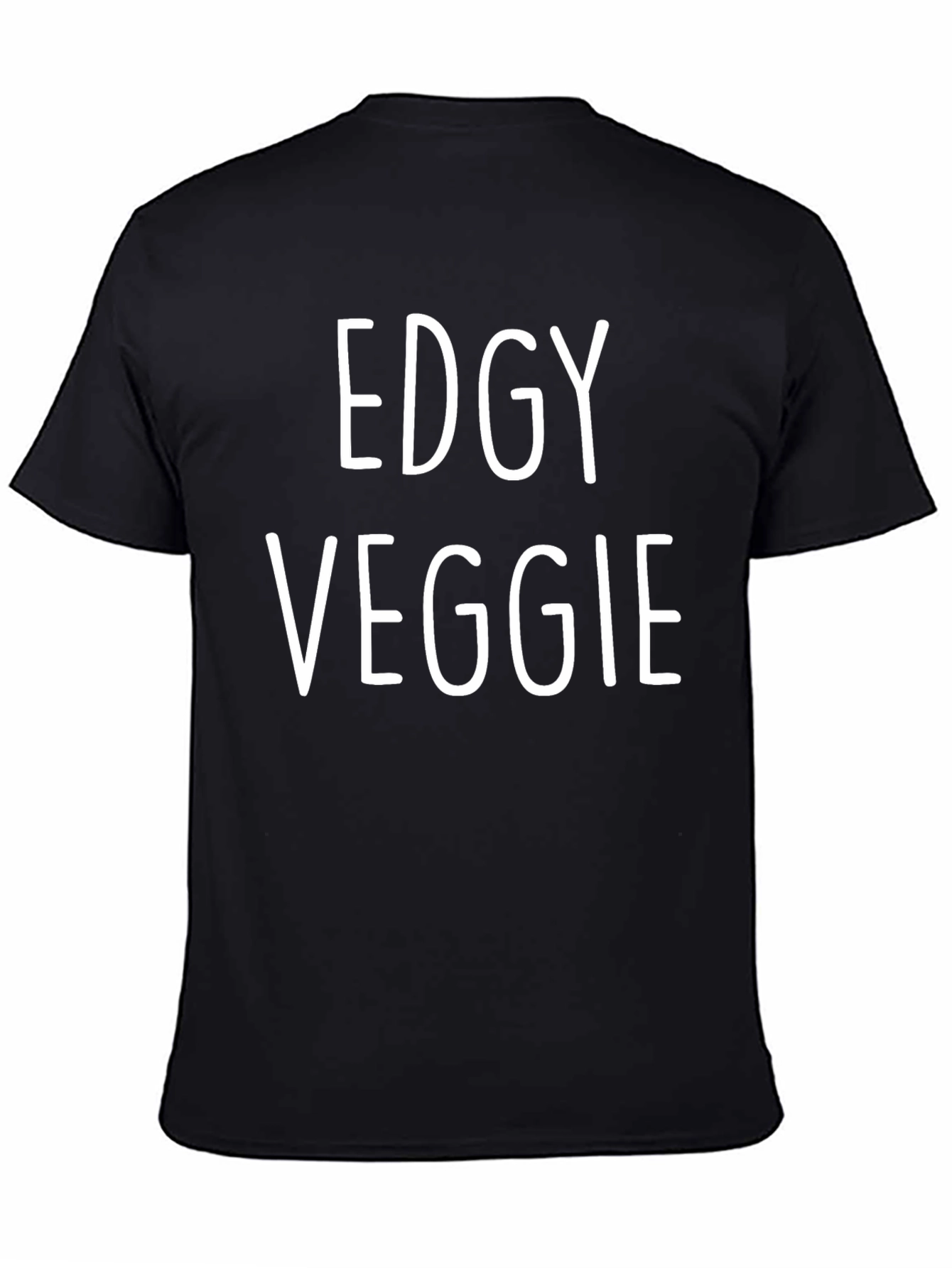 Edgy Veggie Graphic Tee - Black Cotton Blend