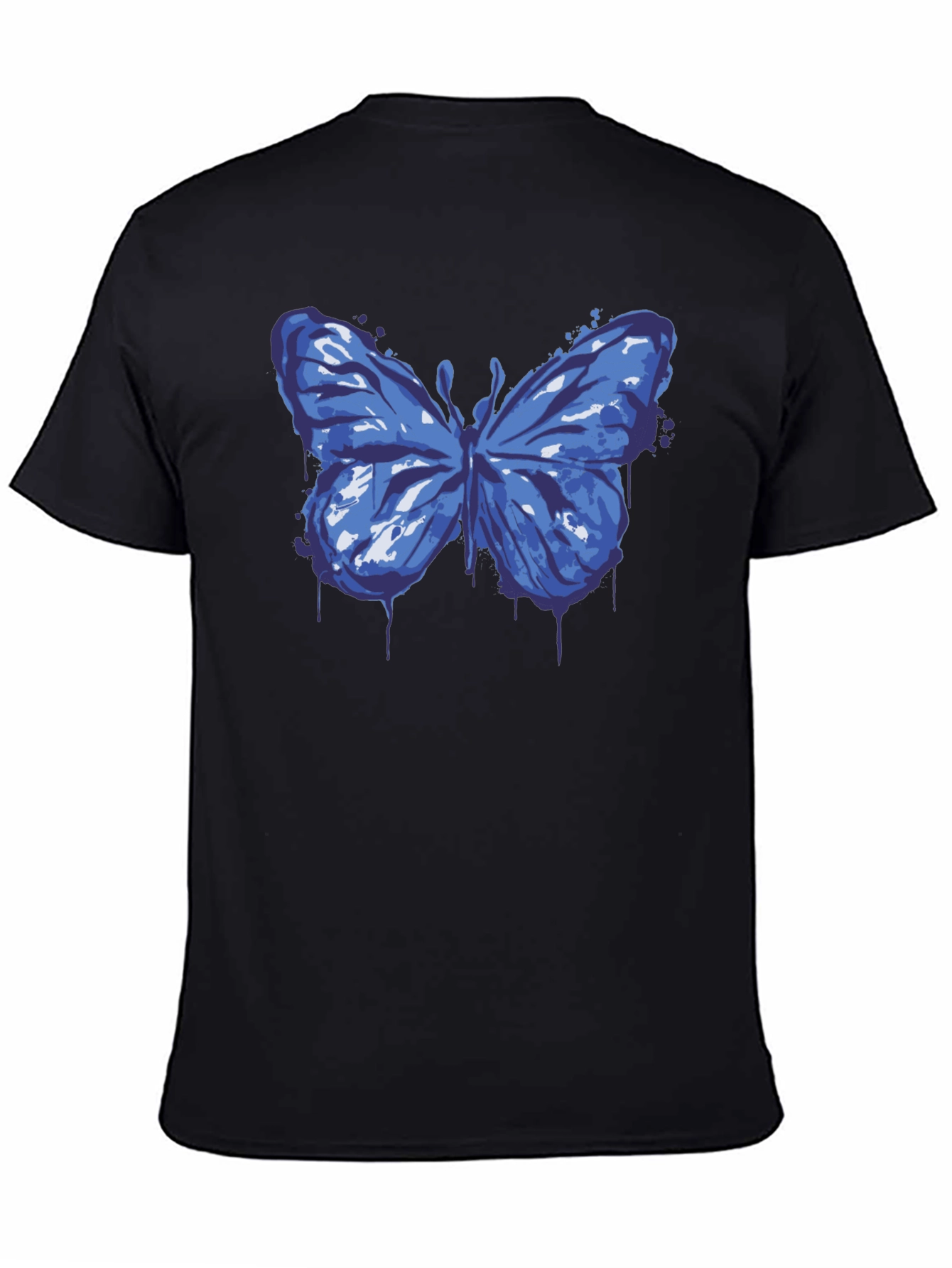 Butterfly Graphic Print Black T-Shirt