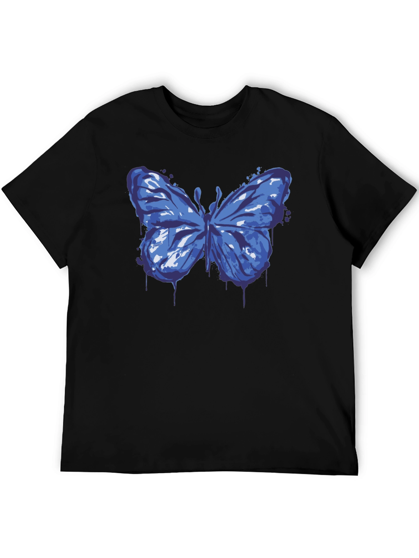 Butterfly Graphic Print Black T-Shirt