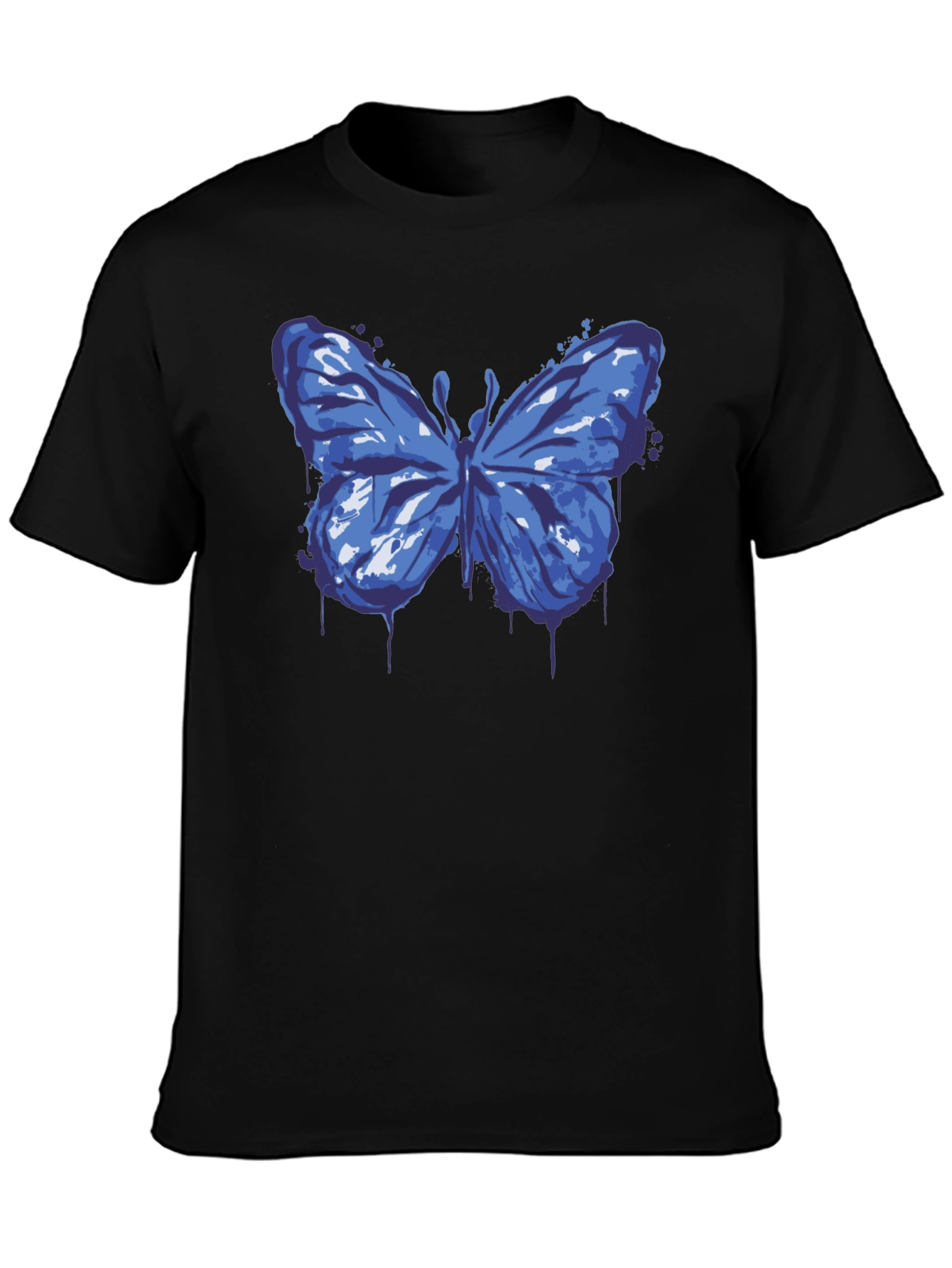 Butterfly Graphic Print Black T-Shirt