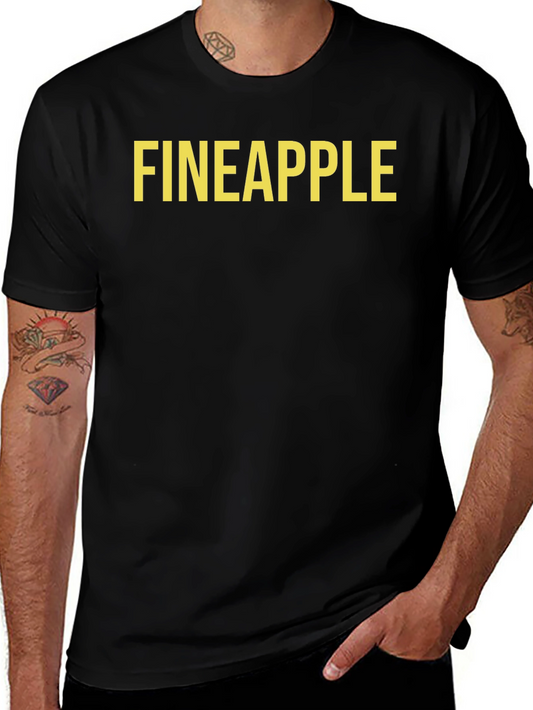 Fineapple Graphic Tee - Black Cotton Blend T-Shirt
