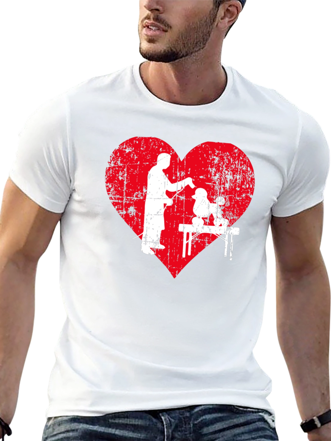 Dog Groomer Heart Graphic T-Shirt