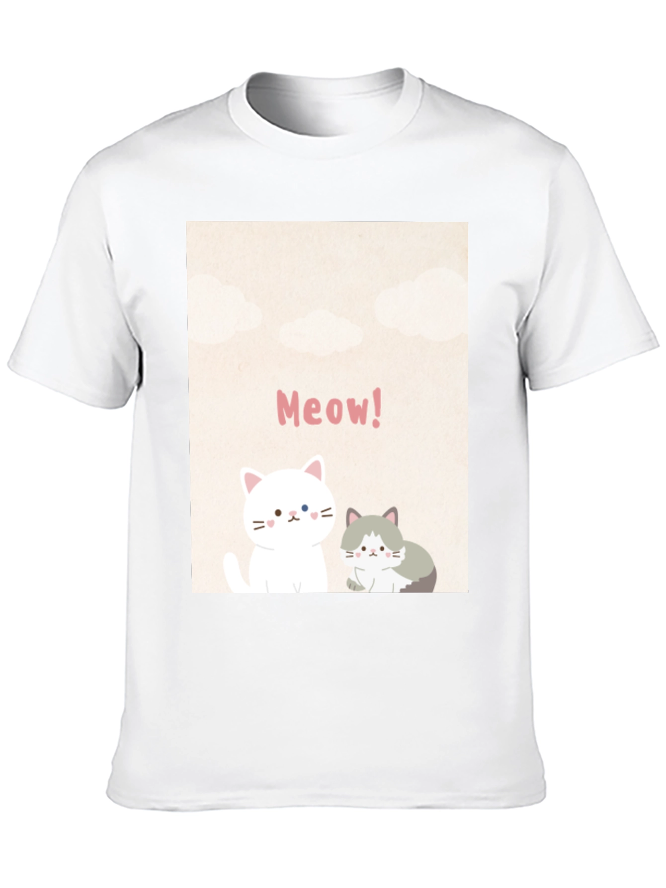 Cute Cartoon Cats Meow! Black T-Shirt
