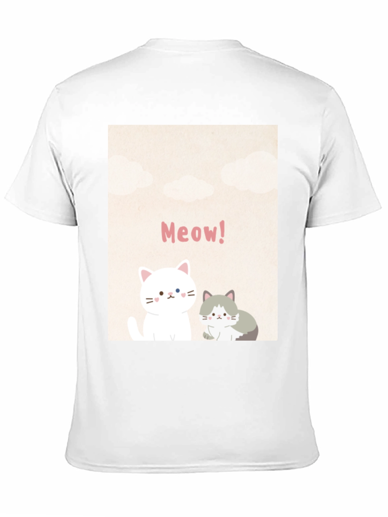 Cute Cartoon Cats Meow! Black T-Shirt