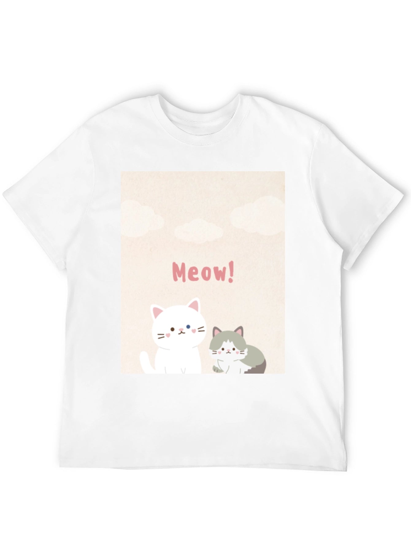 Cute Cartoon Cats Meow! Black T-Shirt