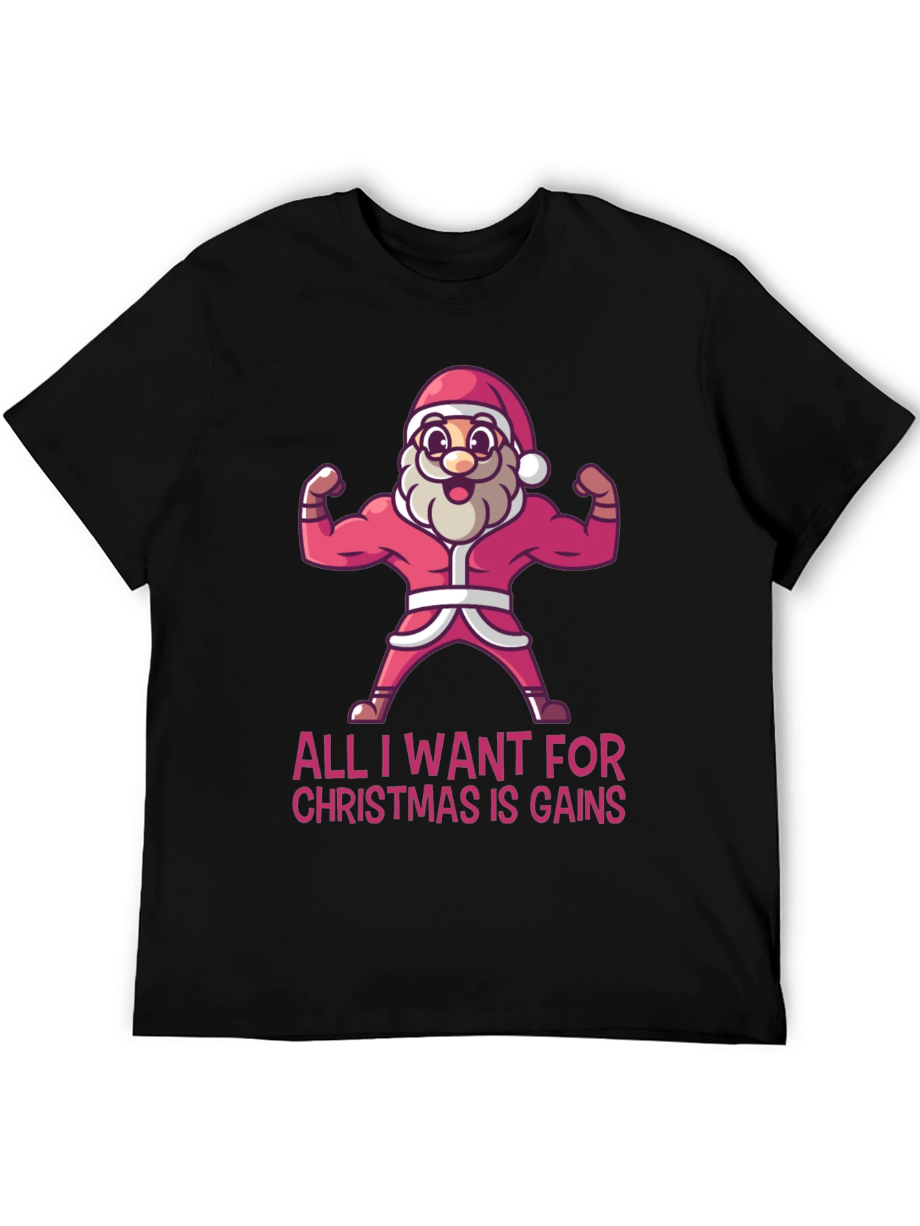Funny Santa Gains Christmas T-Shirt
