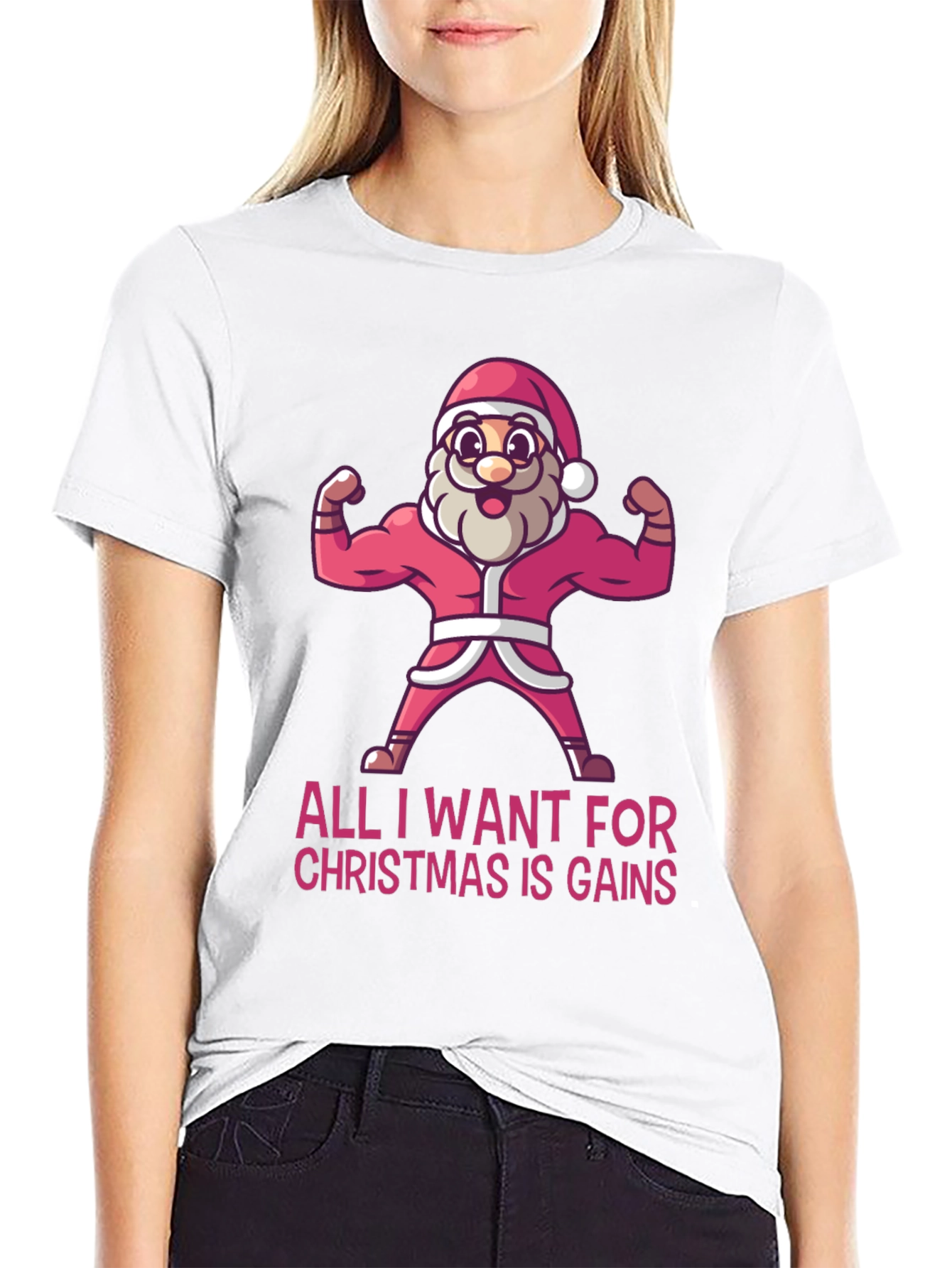 Funny Santa Gains Christmas T-Shirt