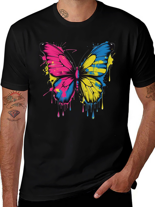 Butterfly Splash Tee - Colorful Graphic T-Shirt