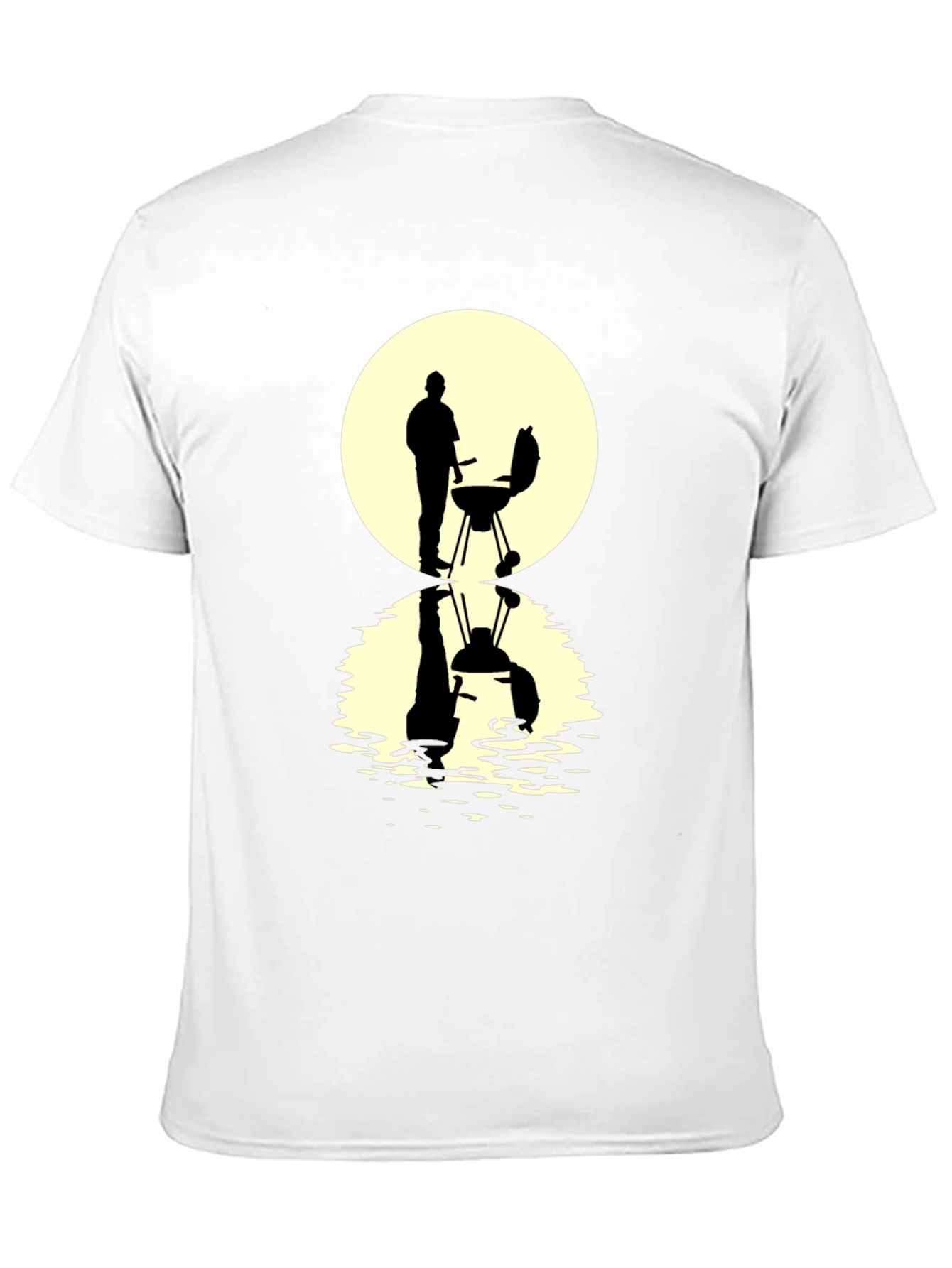 BBQ Silhouette Graphic Tee - Black Casual T-Shirt