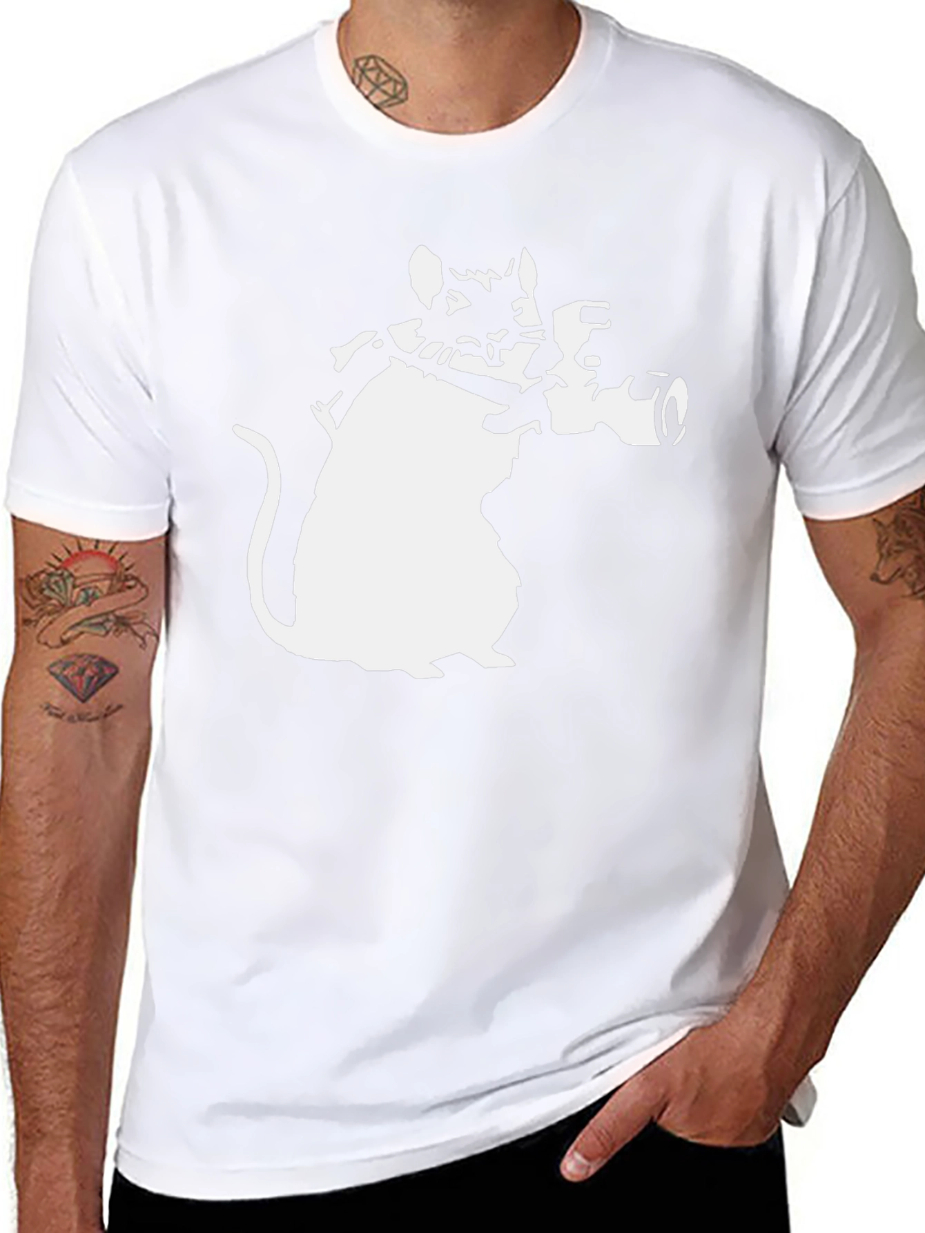 Banksy Rat Bazooka Graphic Tee - Black Cotton T-Shirt