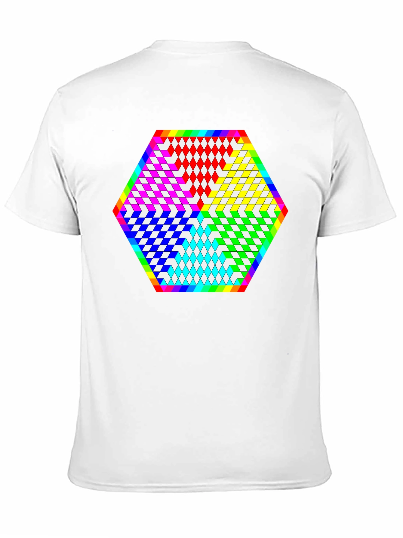 Geometric Diamond Pattern Tee - Black